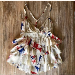 Anthropologie Flag Tank XS